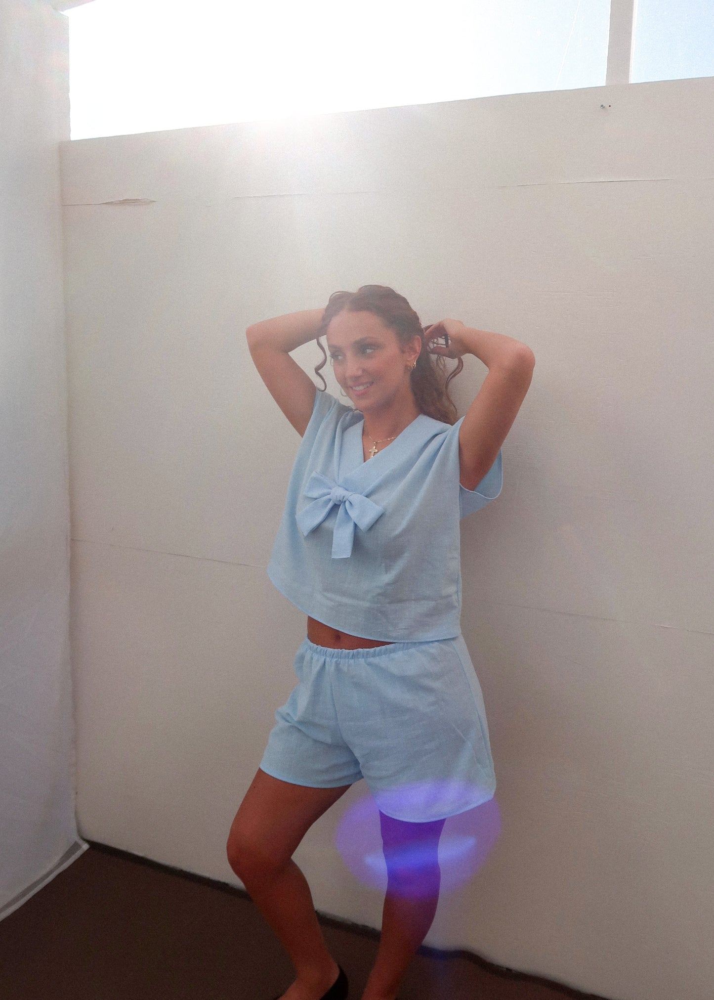 Bands Of Love Shorts Baby Blue