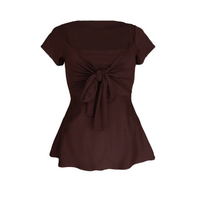 Zerah Wrap Short Sleeve Blouse