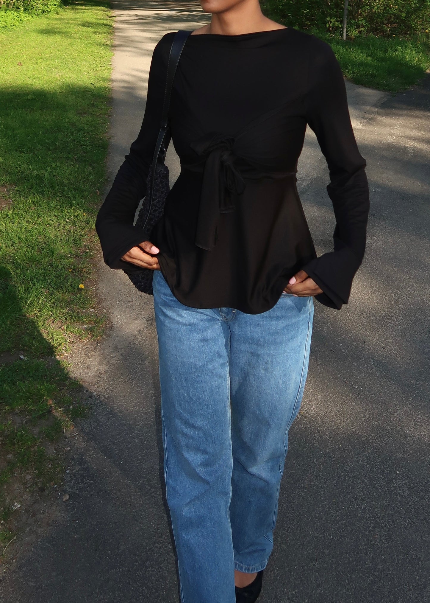 Zerah Wrap Boat Neck Blouse