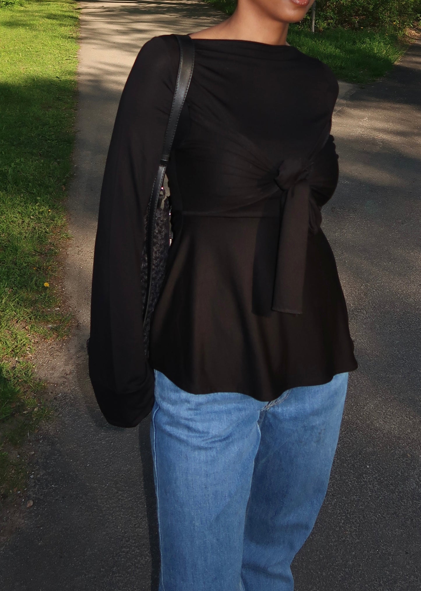 Zerah Wrap Boat Neck Blouse