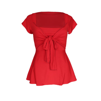 Zerah Wrap Short Sleeve Blouse