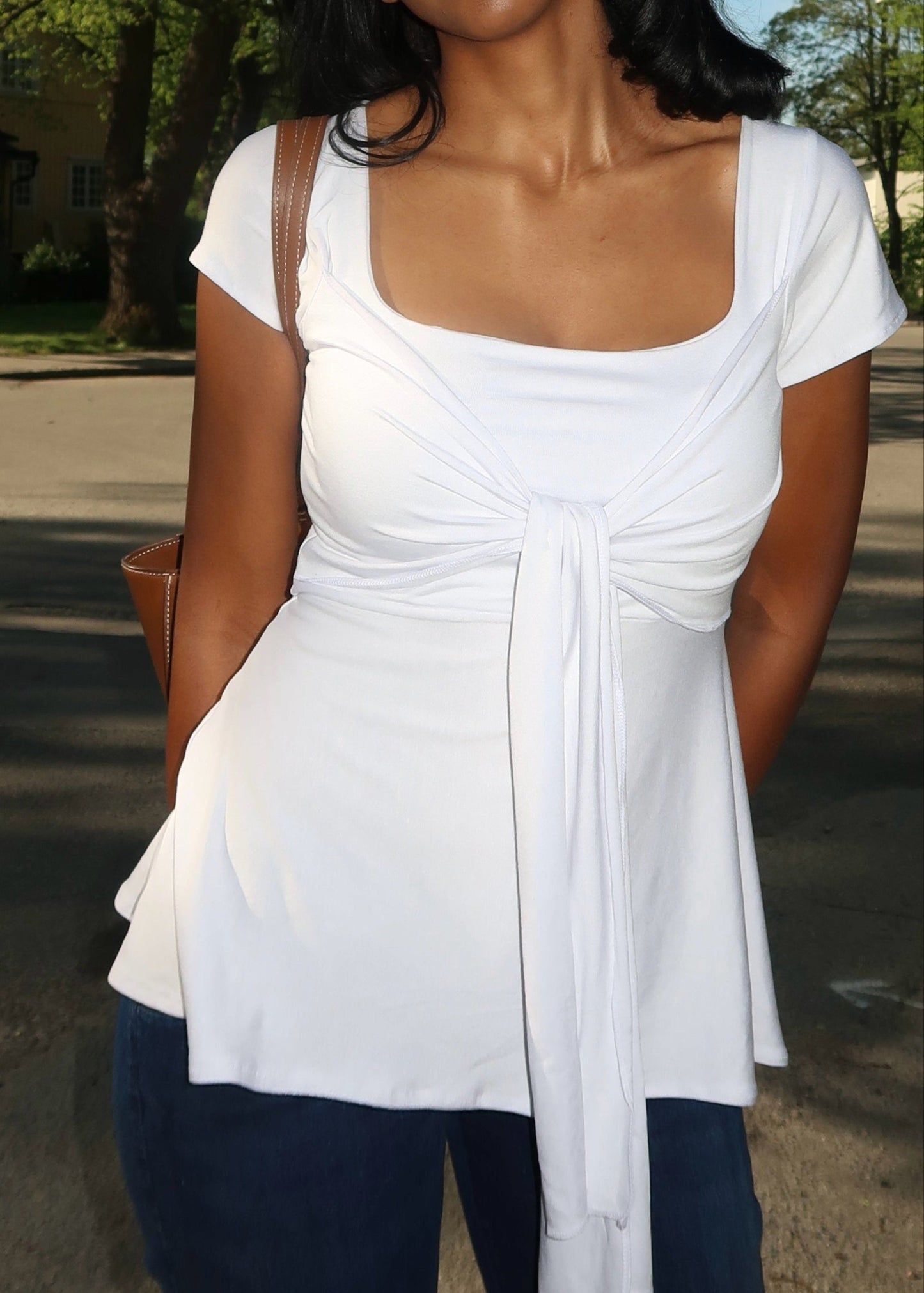 Zerah Wrap Short Sleeve Blouse