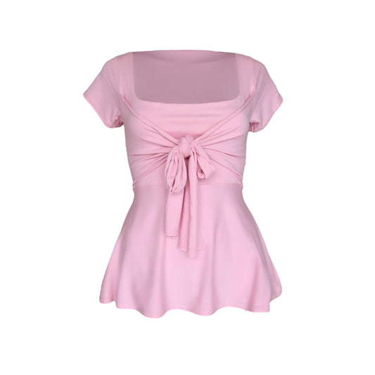 Zerah Wrap Short Sleeve Blouse