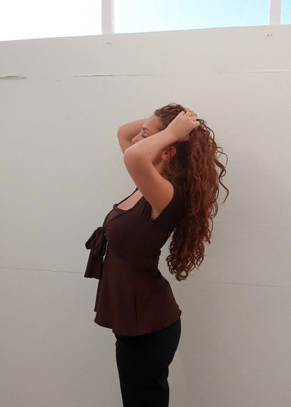 Zerah Wrap Short Sleeve Blouse