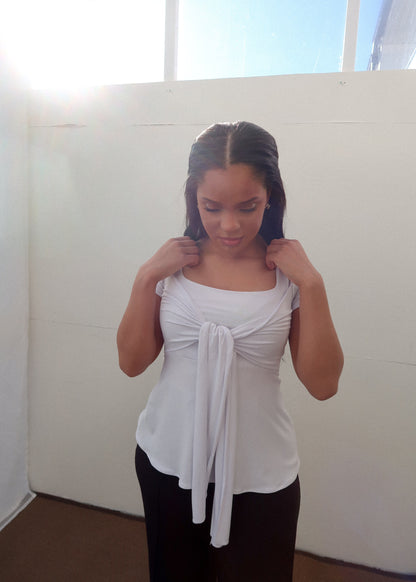 Zerah Wrap Short Sleeve Blouse