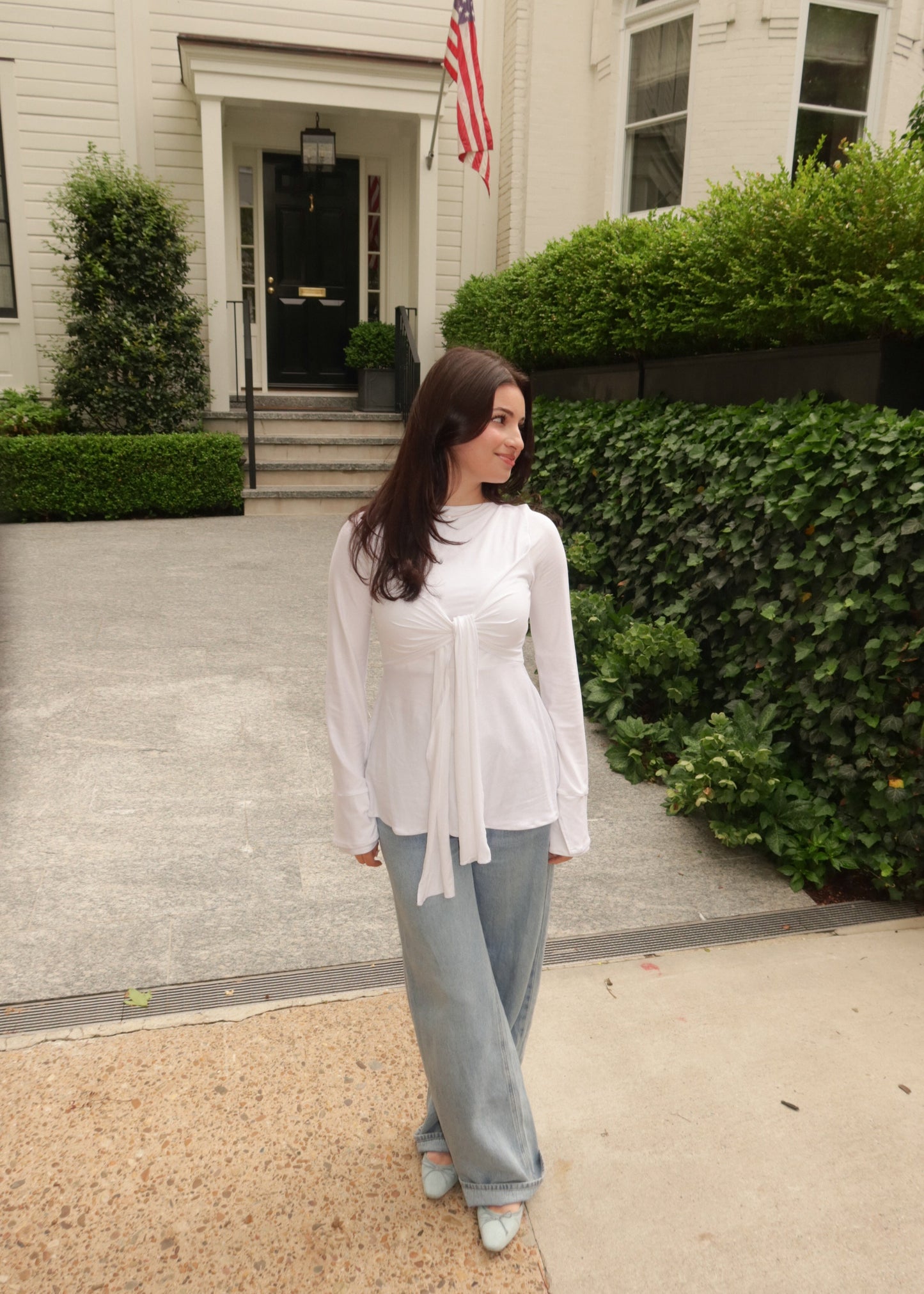 Zerah Wrap Boat Neck Blouse