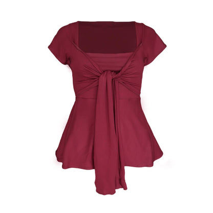 Zerah Wrap Short Sleeve Blouse