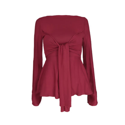 Zerah Wrap Boat Neck Blouse