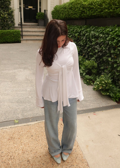 Zerah Wrap Boat Neck Blouse