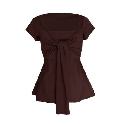 Zerah Wrap Short Sleeve Blouse