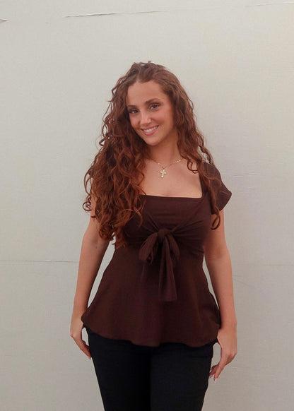 Zerah Wrap Short Sleeve Blouse