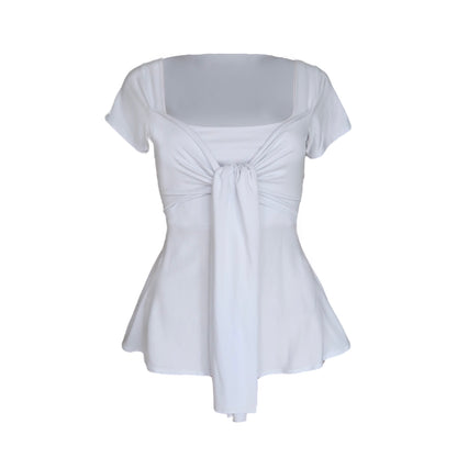 Zerah Wrap Short Sleeve Blouse