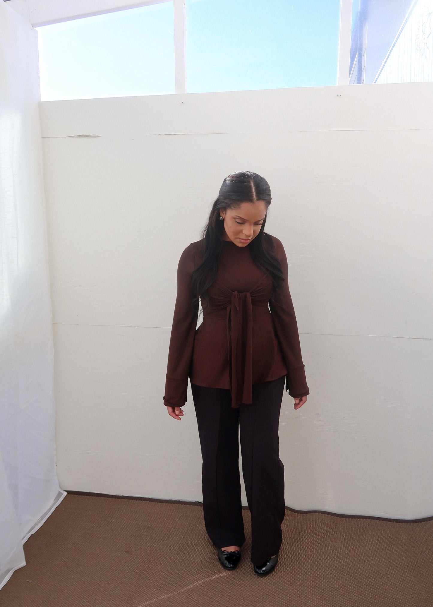 Zerah Wrap Boat Neck Blouse