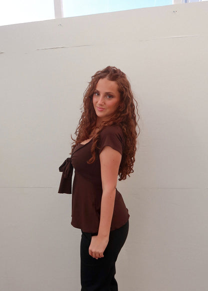 Zerah Wrap Short Sleeve Blouse