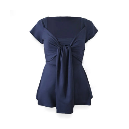 Zerah Wrap Short Sleeve Blouse