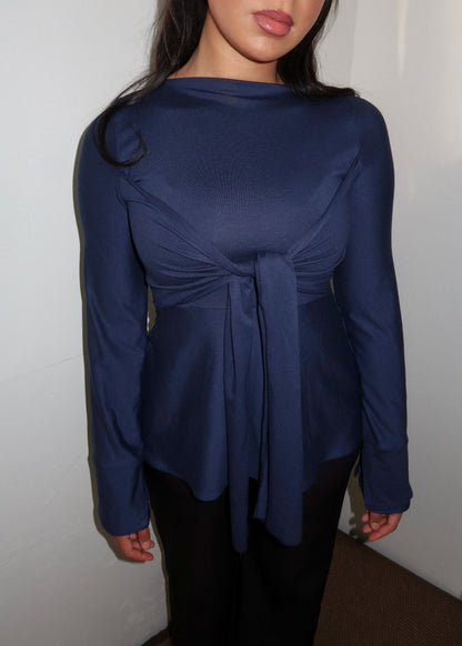 Zerah Wrap Boat Neck Blouse