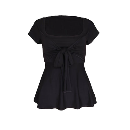 Zerah Wrap Short Sleeve Blouse