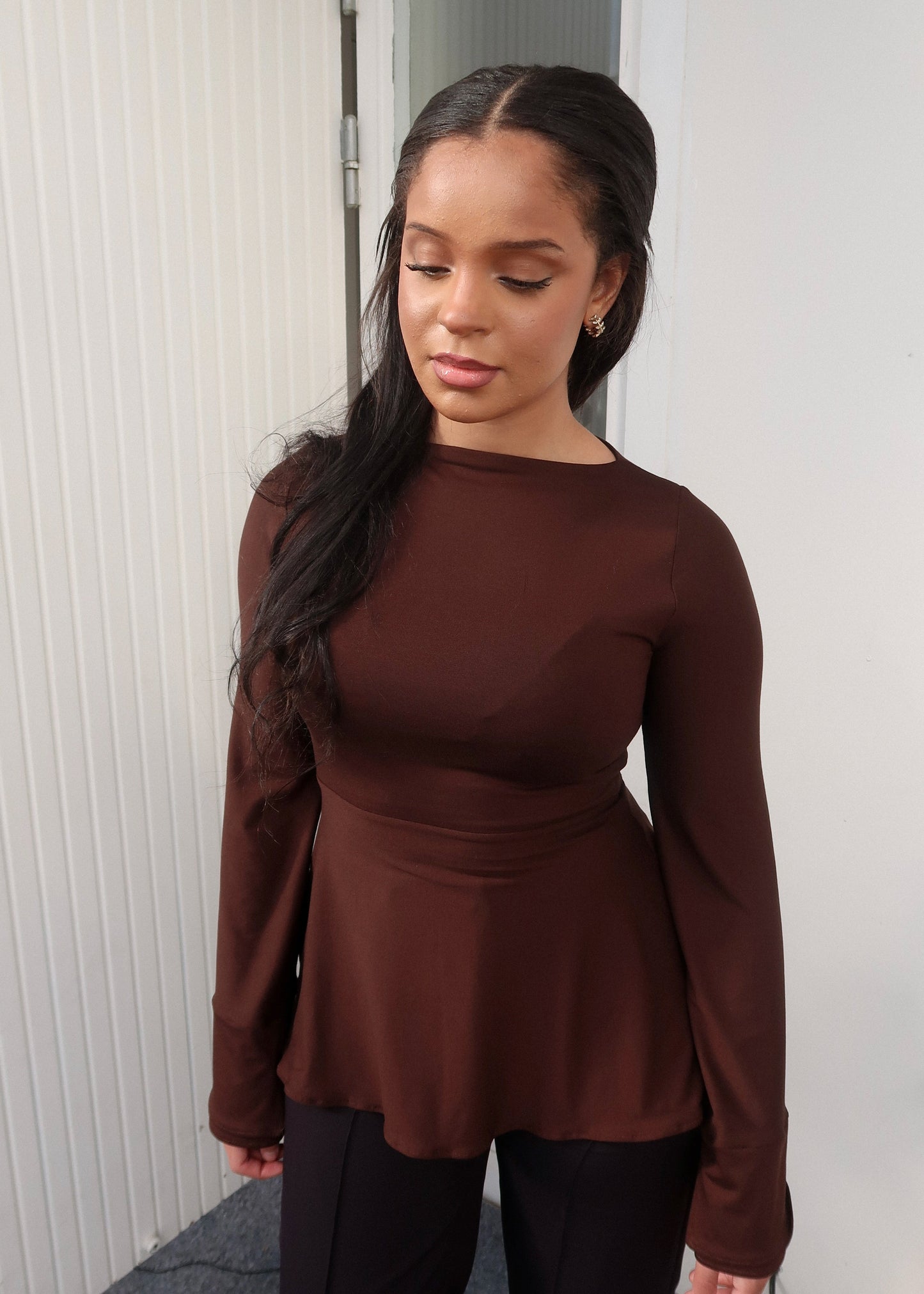 Zerah Wrap Boat Neck Blouse