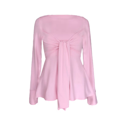 Zerah Wrap Boat Neck Blouse