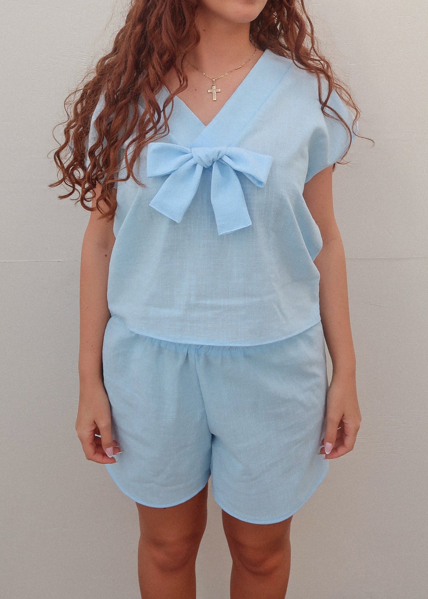 Bands Of Love Shorts Baby Blue