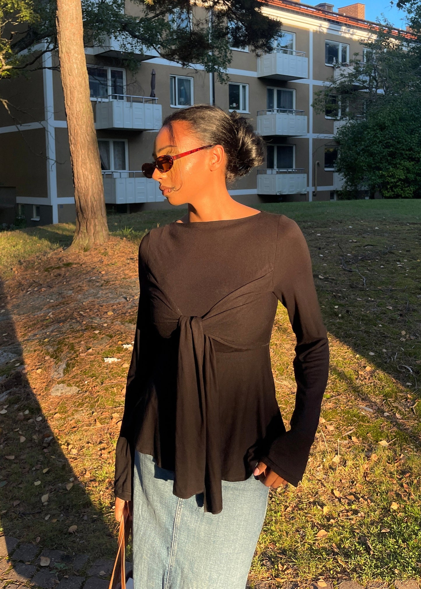 Zerah Wrap Boat Neck Blouse