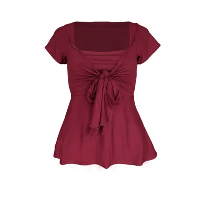 Zerah Wrap Short Sleeve Blouse